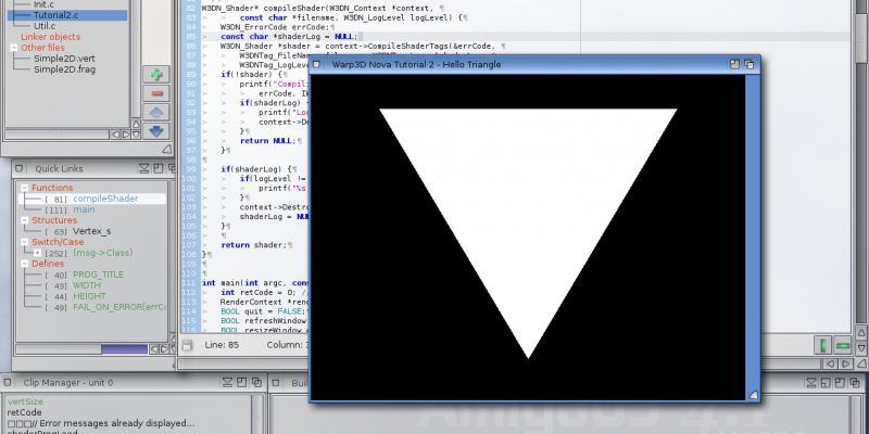 GLES2+ on AmigaOS - Hello Triangle