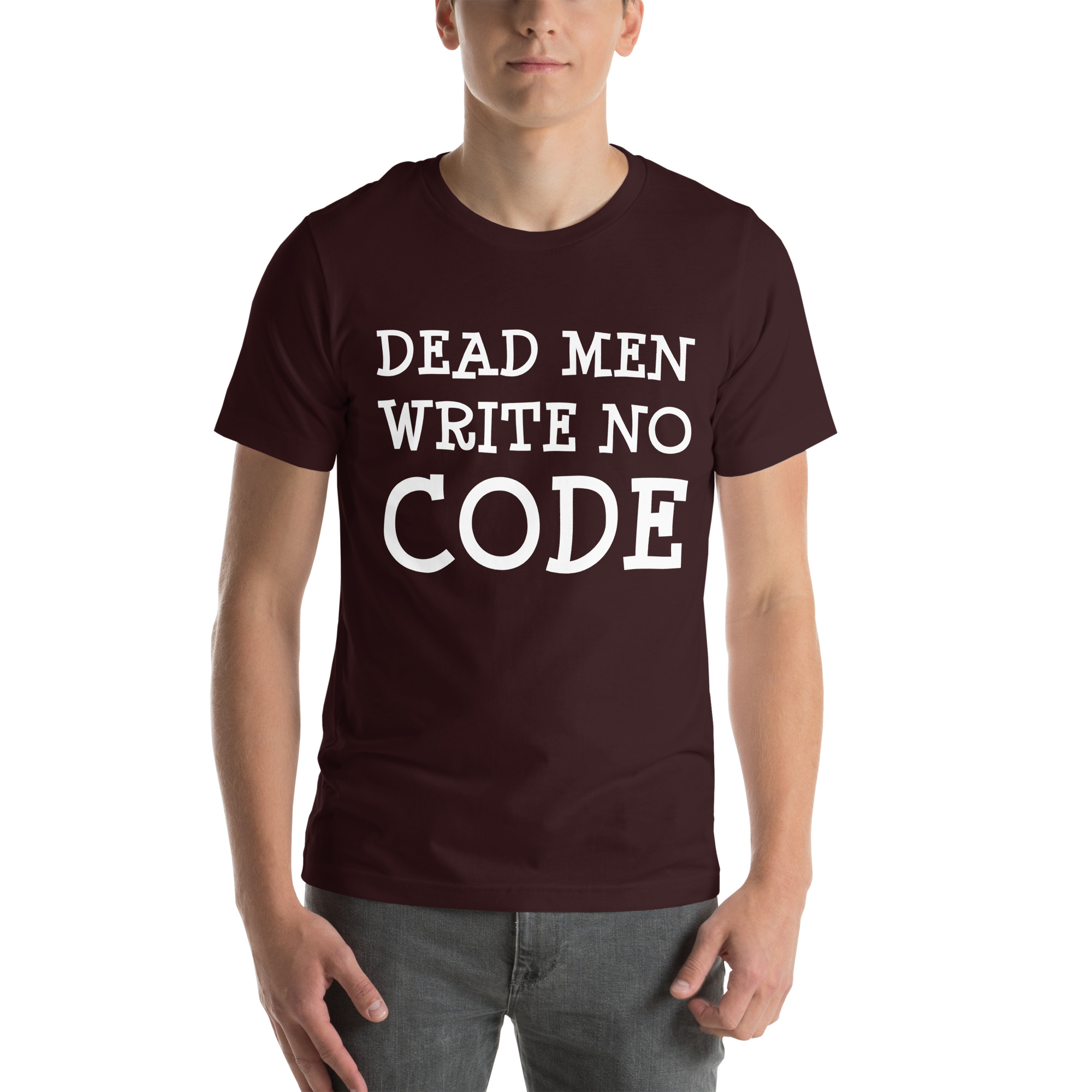 Dead Men Write No Code | Unisex T-Shirt - Oxblood Black - L
