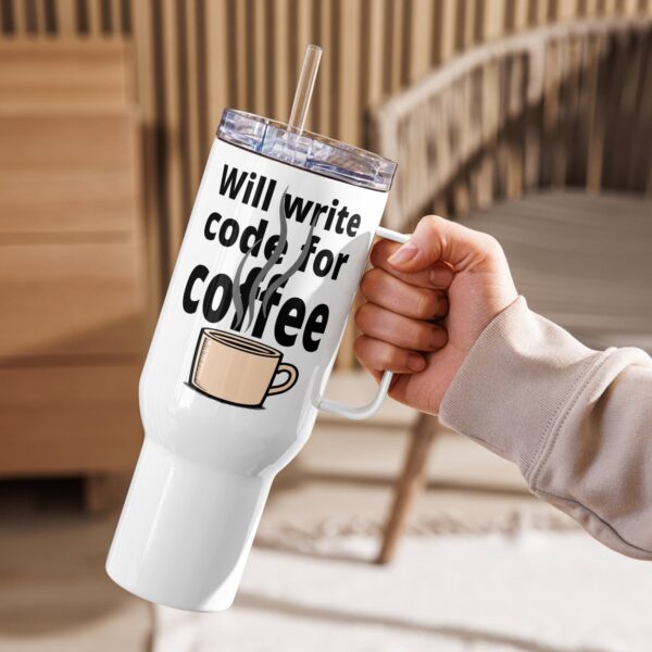 Will Write Code for Coffee Travel Mug – Fuel for the Caffeine-Driven Coder on the Go - Image 4
