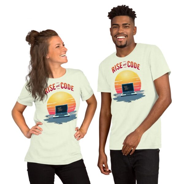 Mixed Couple Wearing Citron Rise and Code T-Shirts