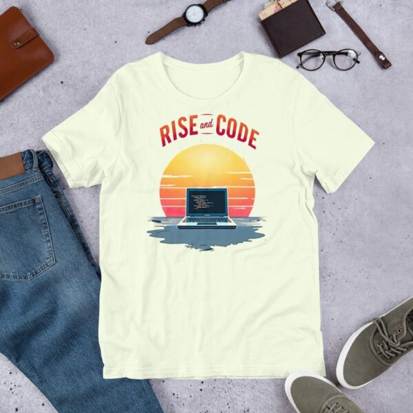 Rise and Code Graphic T-Shirt – Start Every Day with a Line of Code and a Spark of Inspiration - Image 5