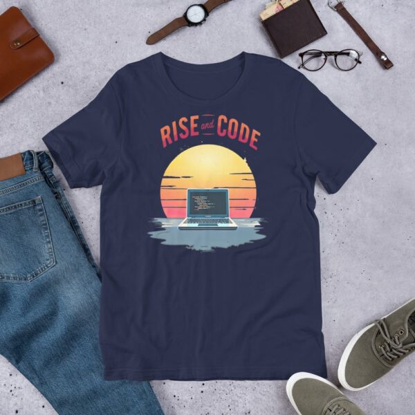 Rise and Code Graphic T-Shirt – Start Every Day with a Line of Code and a Spark of Inspiration - Image 2
