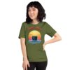 Woman Wearing Olive Rise and Code T-Shirt