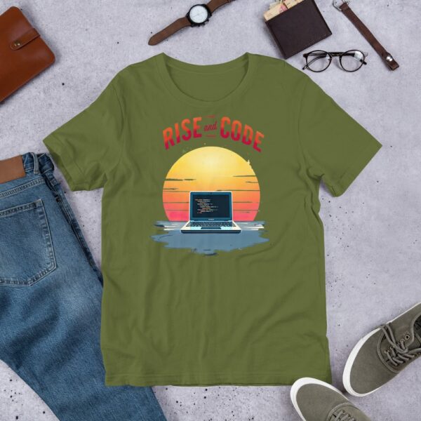 Rise and Code Graphic T-Shirt – Start Every Day with a Line of Code and a Spark of Inspiration - Image 4