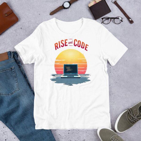 Rise and Code Graphic T-Shirt – Start Every Day with a Line of Code and a Spark of Inspiration - Image 6