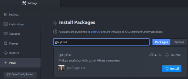 Install go-plus