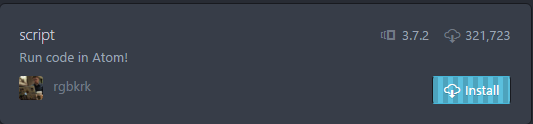 Install Atom's cript plugin