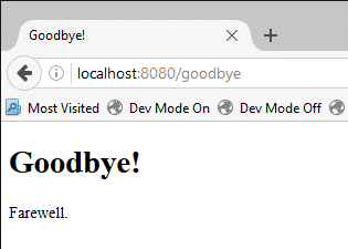 The server's goodbye page