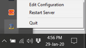 ZitaFTPServer Windows SysTray Notification Icon