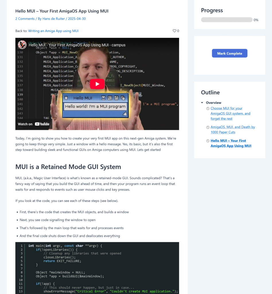 Kea Campus Amiga Corner MUI