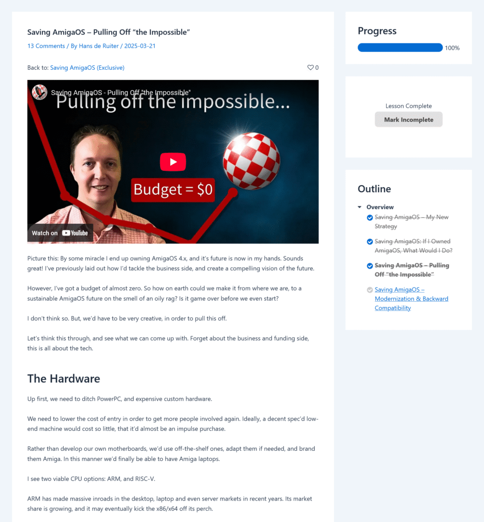 Kea Campus Saving AmigaOS